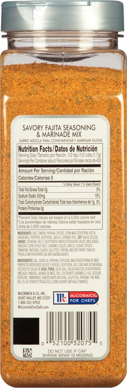 McCormick Culinary Savory Fajita Seasoning & Marinade Mix, 24.0 oz