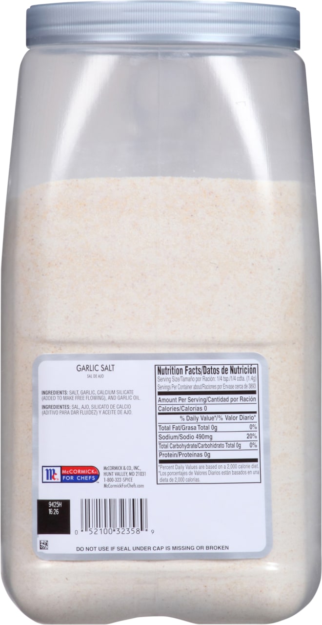 McCormick Culinary Garlic Salt, 12.0 lb
