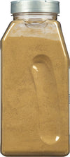 A clear plastic jar filled with a light brown powder.