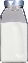 A glass jar filled with white sugar.