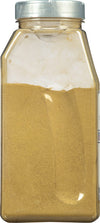 A clear plastic jar filled with McCormick brand ground cumin.