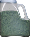 A clear plastic container filled with dried parsley.
