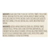 Ingredients list for a seasoning blend including sugar barley malt flour salt dextrose tomato torula yeast paprika onion maltodextrin garlic natural mesquite smoke flavoring spices natural flavor calcium silicate citric acid natural grill flavor and extractives of paprika.