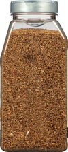A close-up of a jar filled with coriander seeds.