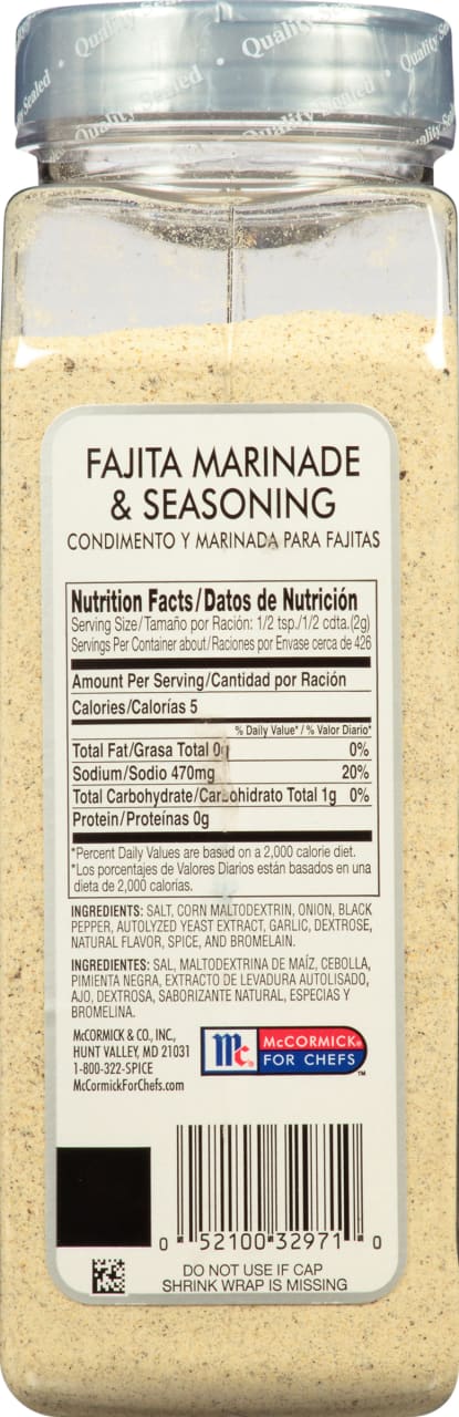 McCormick Culinary Fajita Marinade & Seasoning, 30.0 oz