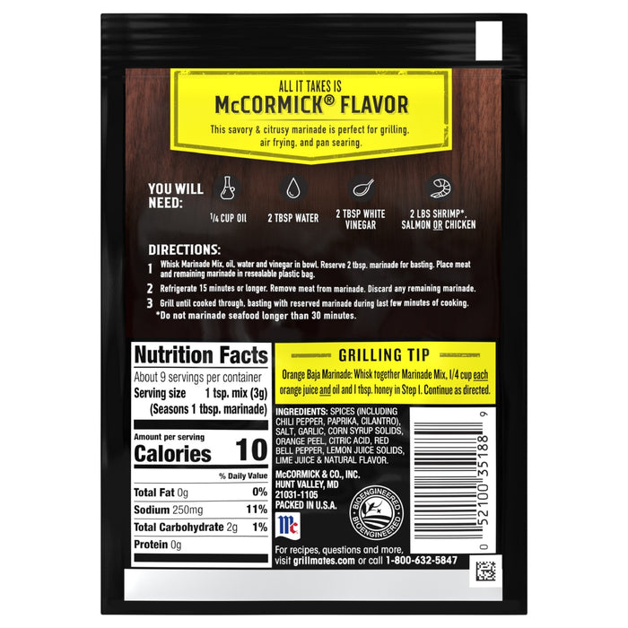McCormick® Grill Mates® Baja Citrus Marinade Mix, 1 oz (6-Pack)