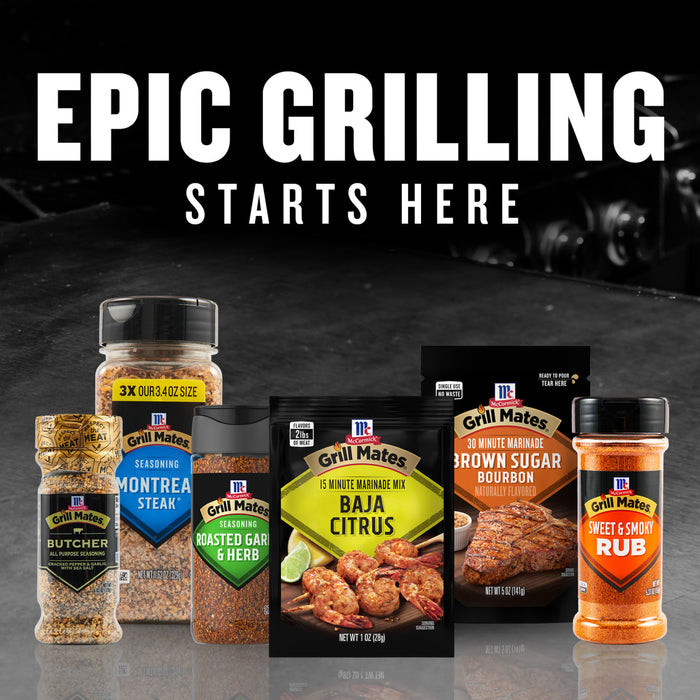 Epic Grilling Starts Here with a variety of Grill Mates seasonings.
