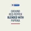 McCormick Ground Red Pepper blended with Paprika label.