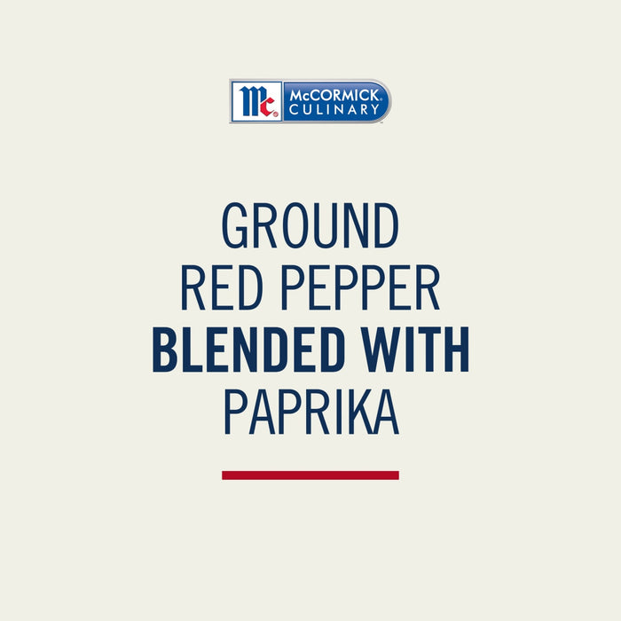 McCormick Ground Red Pepper blended with Paprika label.