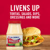 A jar of McCormick Mayonesa Mayonnaise next to a delicious looking torta.