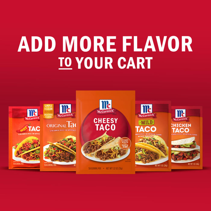 McCormick offers a variety of taco and fajita seasoning mixes to add more flavor to your cart.