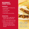 McCormick Cheesy Tacos recipe featuring ground meat, seasoning mix, water, and taco shells.