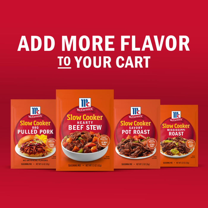 McCormick's slow cooker seasoning mixes are displayed to encourage adding more flavor to your cart.