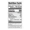 The nutrition facts label for Mccormick Toasted Onion And Garlic Seasoning Mix 1.25 Oz, indicating 20 calories per 1 tablespoon serving.