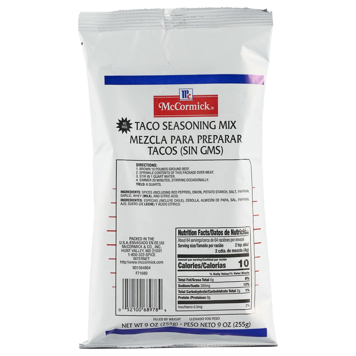 McCormick Culinary Taco Seasoning Mix, 9.0 oz