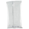 A white sealed plastic bag with a crease down the middle.