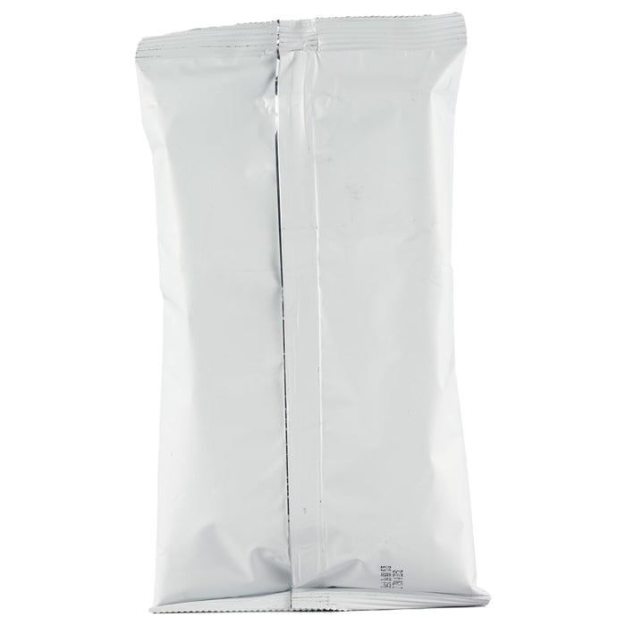 A white sealed plastic bag with a crease down the middle.