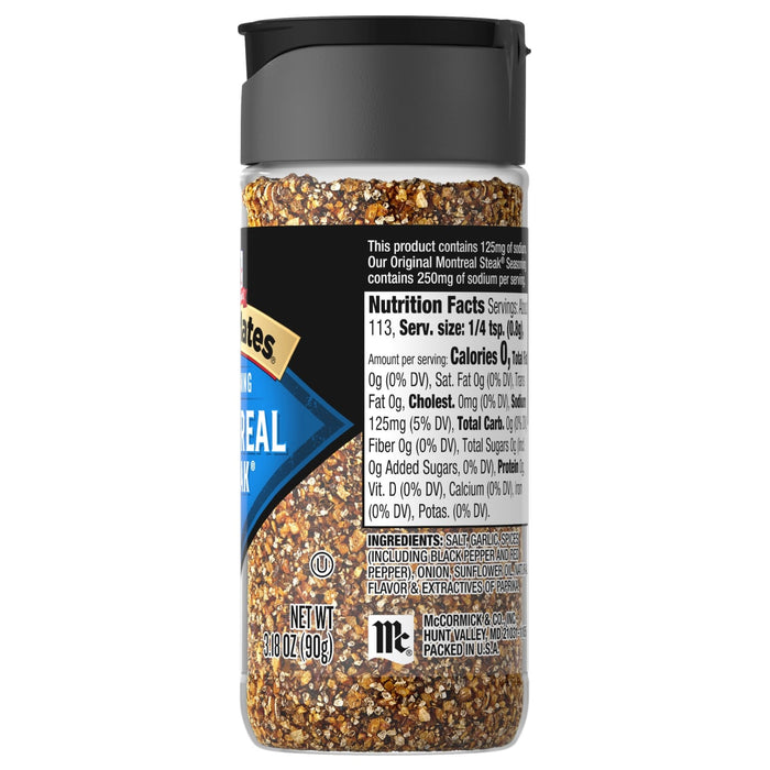 McCormick® Grill Mates® 25% Less Sodium Montreal Steak Seasoning, 3.18 oz