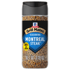 A bottle of McCormick Grill Mates Montreal Steak Seasoning with 25% less sodium.