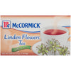 A box of McCormick Linden Flowers Tea caffeine free.
