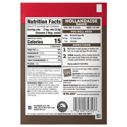 McCormick® Hollandaise Sauce Mix, 1.25 oz (6-Pack)