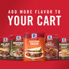 McCormick brand seasoning packets for au jus gravy brown gravy chicken taco seasoning chili seasoning and turkey gravy.