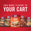 McCormick brand seasoning packets for au jus gravy brown gravy chicken taco seasoning chili seasoning and turkey gravy.