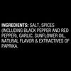A list of ingredients for a product including salt spices garlic sunflower oil and paprika.