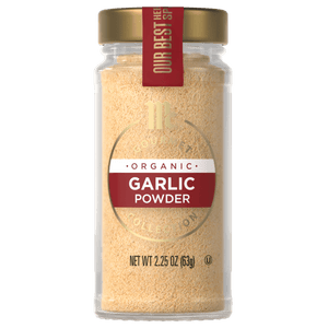 This is a jar of McCormick Organic Garlic Powder.