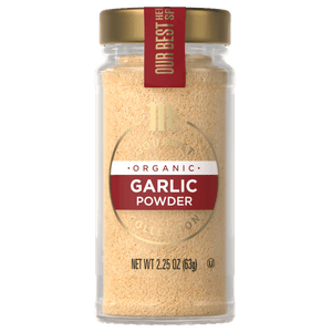 This is a jar of McCormick Organic Garlic Powder.
