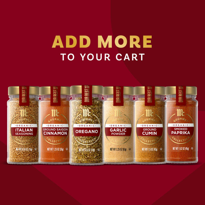 A collection of McCormick spices are displayed with the text Add More to Your Cart.