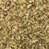A close-up of dried oregano leaves, commonly used as a culinary herb.