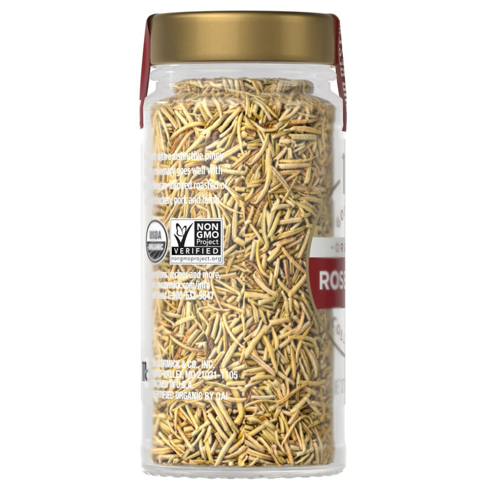 A jar of Simply Organic Rosemary, showcasing the dried herb.