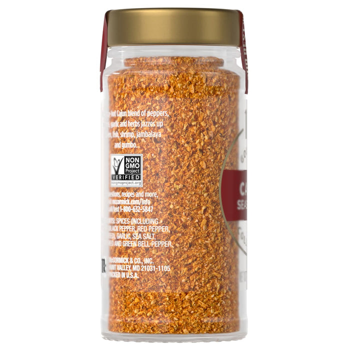 A jar of McCormick Cajun Seasoning, a spicy-hot blend of peppers, onions, garlic, and herbs.