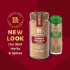 McCormick Gourmet Collection spices are shown with a new look for their best herbs and spices.