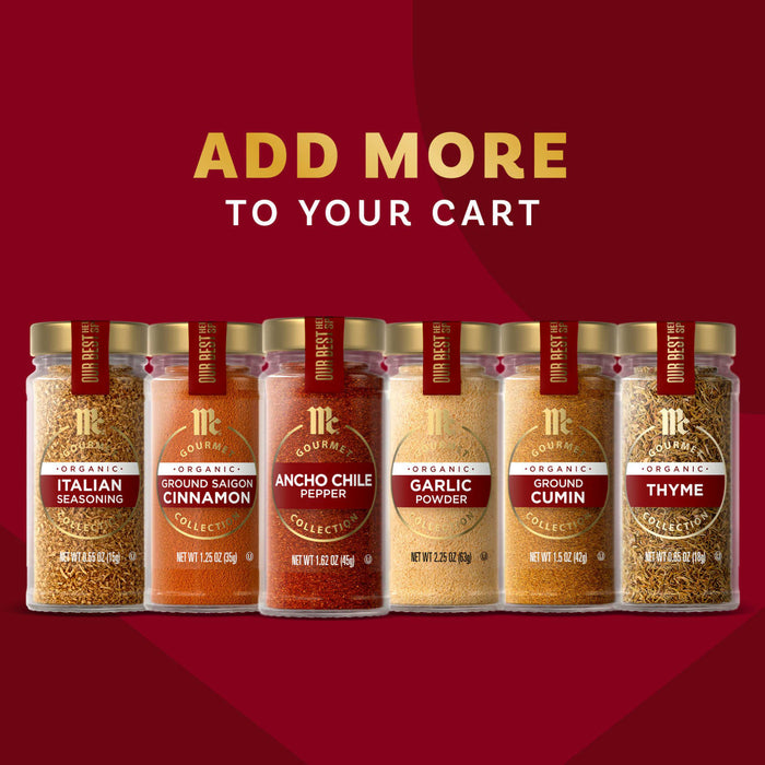 A collection of McCormick spices is displayed with the text Add More to Your Cart.
