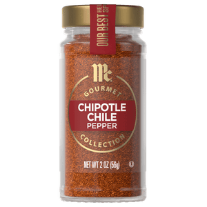 A jar of McCormick Gourmet Chipotle Chile Pepper.