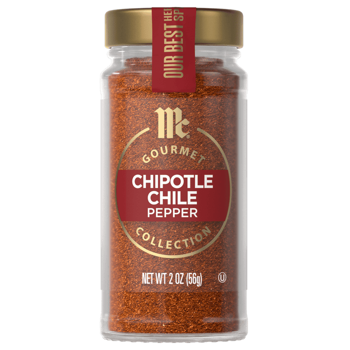 A jar of McCormick Gourmet Chipotle Chile Pepper.