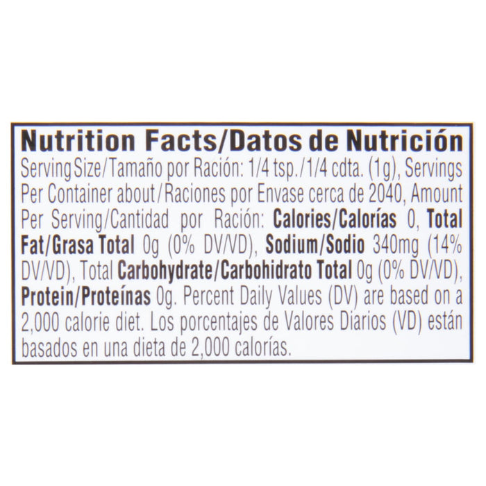 Nutrition facts label for a product with 0 calories 0 grams of fat 0 grams of carbohydrates and 0 grams of protein per serving.
