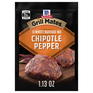 McCormick Grill Mates Chipotle Pepper 15 Minute Marinade Mix package.