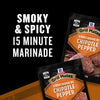 A package of Grill Mates Chipotle Pepper 15 Minute Marinade is featured, highlighting its smoky and spicy flavor.