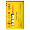 A yellow Old Bay seasoning container with a red lid.