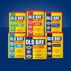 Six different Old Bay seasoning containers are shown.