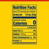 Nutrition facts label for a product with 0 calories per serving.
