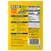 The back of a yellow package of Old Bay Regular Crab Cake Seasoning Mix 1.24 Oz displays nutrition facts, ingredients, and step-by-step cooking directions for crab cakes and other seafood recipes.