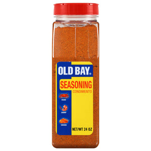 A bottle of Old Bay Seasoning.