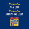 A yellow jar of Old Bay Seasoning with the tagline It\'s Great on Seafood, It\'s Great on Everything Else!