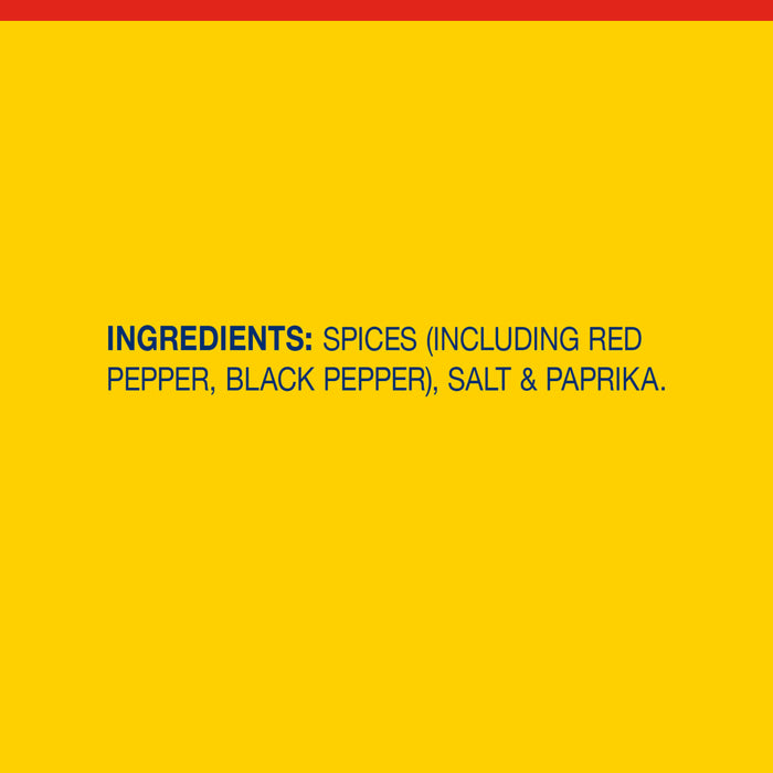 A yellow background with the ingredients for a product listed in blue text.