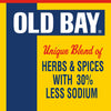 Old Bay logo with the tagline Unique Blend of Herbs &amp; Spices with 30% Less Sodium.
