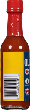 A bottle of Old Bay hot sauce with a yellow label and a barcode.